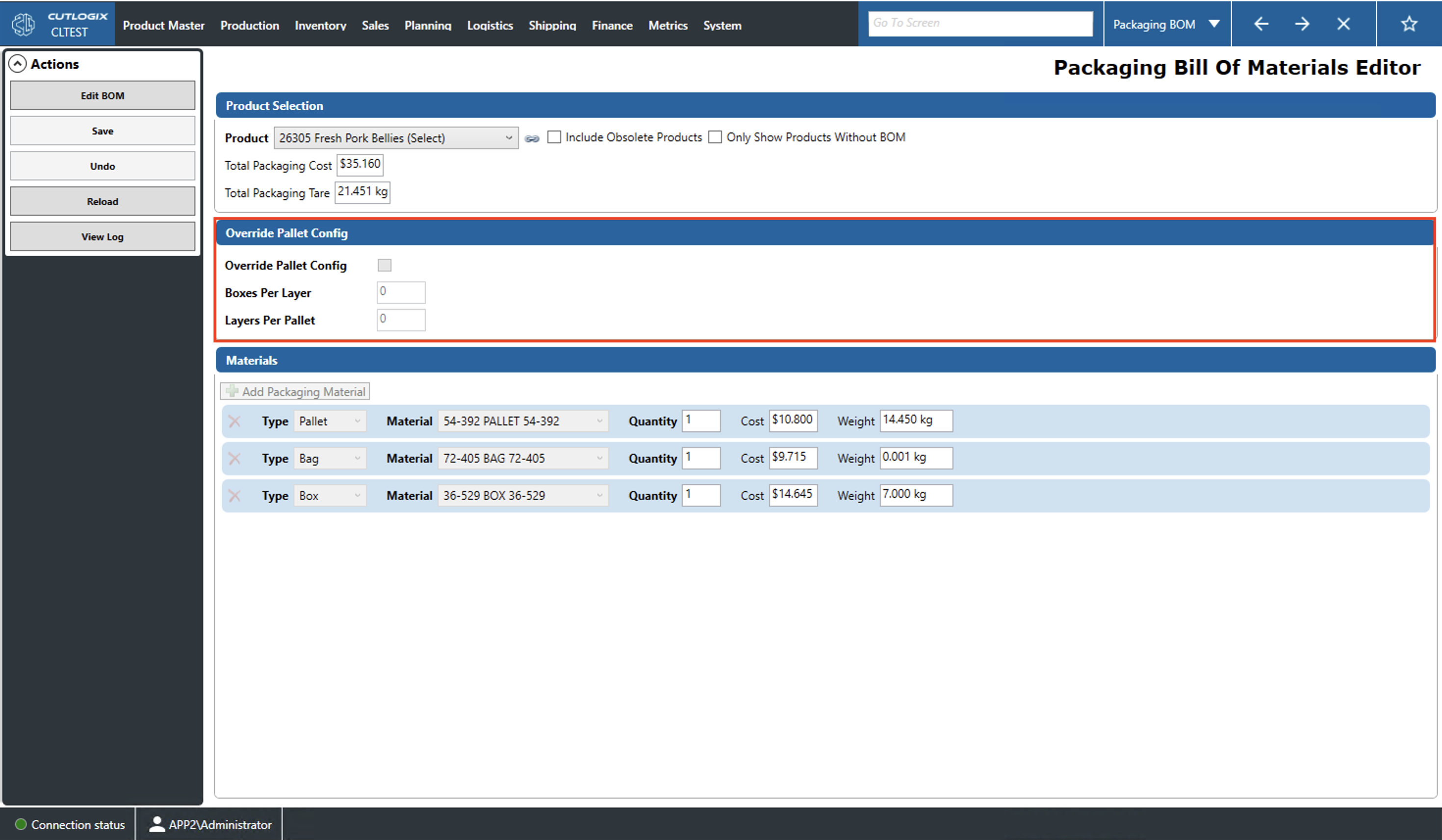 A Screenshot of the Packaging Tab