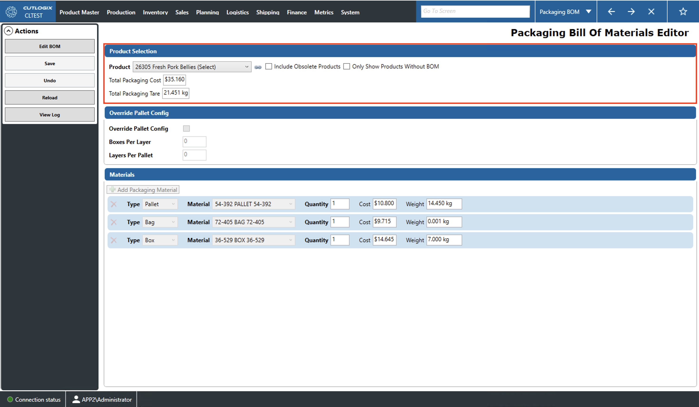 A Screenshot of the Packaging Tab